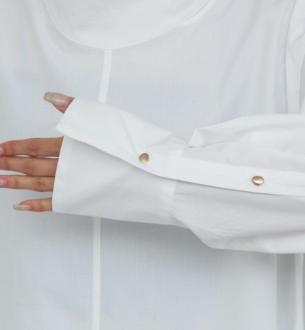  「【手洗い可】ハイネックコットンシャツ」|シャツ・ブラウス|