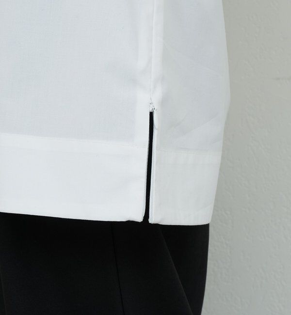  「【手洗い可】ハイネックコットンシャツ」|シャツ・ブラウス|