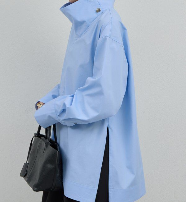  「【手洗い可】ハイネックコットンシャツ」|シャツ・ブラウス|