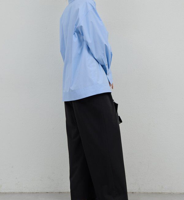  「【手洗い可】ハイネックコットンシャツ」|シャツ・ブラウス|