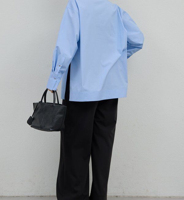  「【手洗い可】ハイネックコットンシャツ」|シャツ・ブラウス|