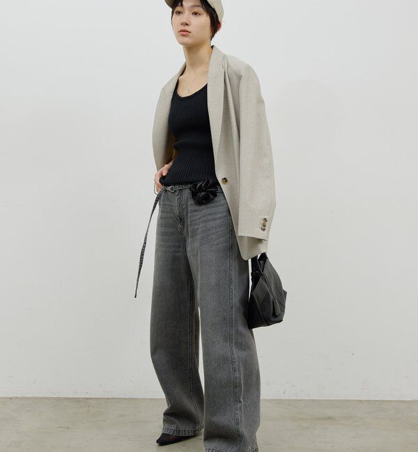  「【手洗い可】リブニットキャミソール」|ニット・セーター|