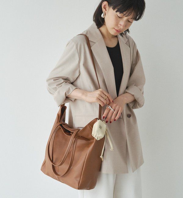  「カラビナ付き レザーミニポーチ型チャーム」|その他|