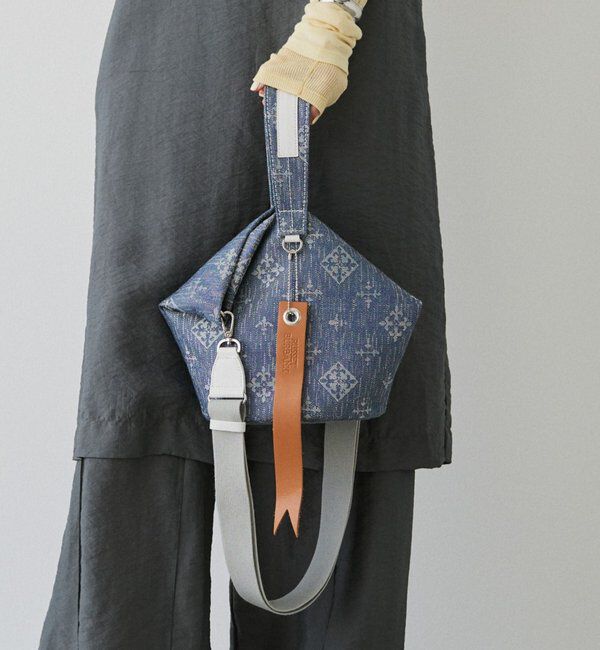  「デニムジャガード2WAYワンショルダーバッグ」|トートバッグ|インディゴブルー