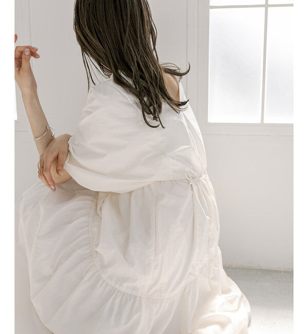  「【3サイズ展開】ドロストギャザーワンピース」|ワンピース|