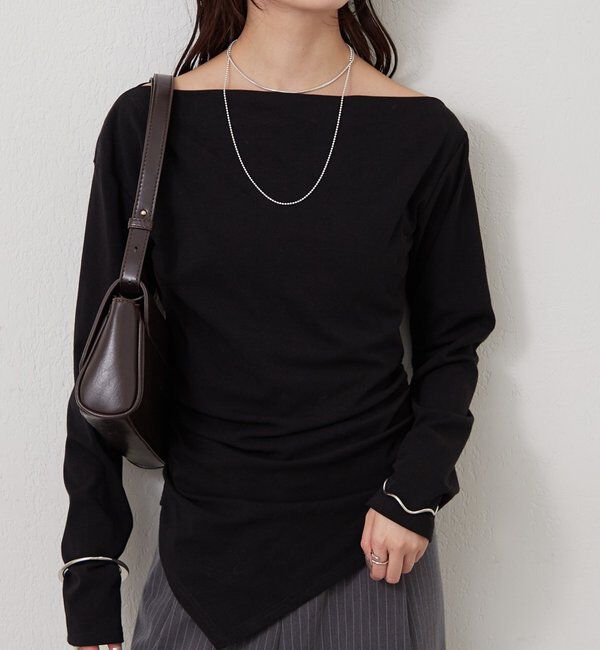  「オフショルヘム カットソー」|Tシャツ・カットソー|ブラック