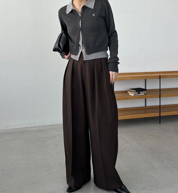  「レイヤードポロニットカーディガン」|カーディガン|