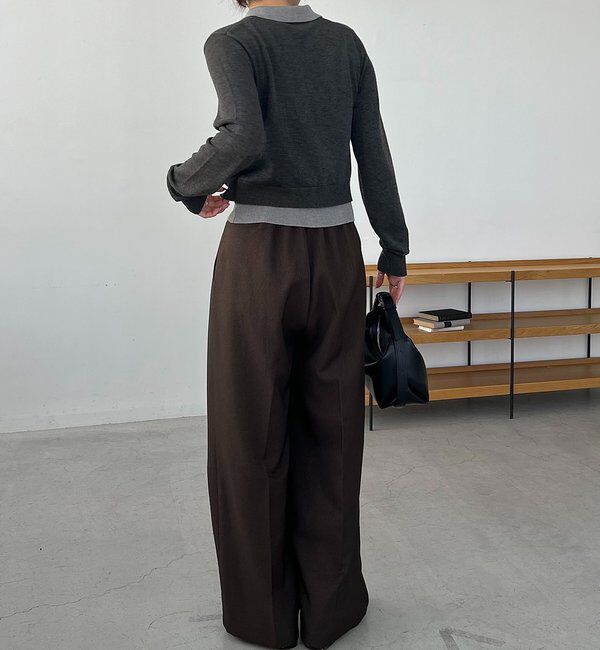  「レイヤードポロニットカーディガン」|カーディガン|