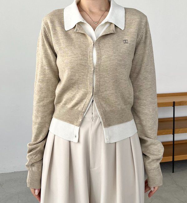  「レイヤードポロニットカーディガン」|カーディガン|