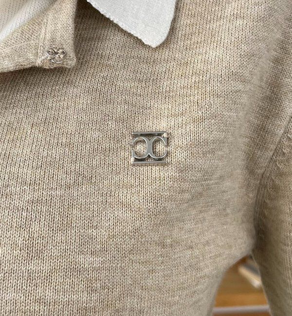  「レイヤードポロニットカーディガン」|カーディガン|