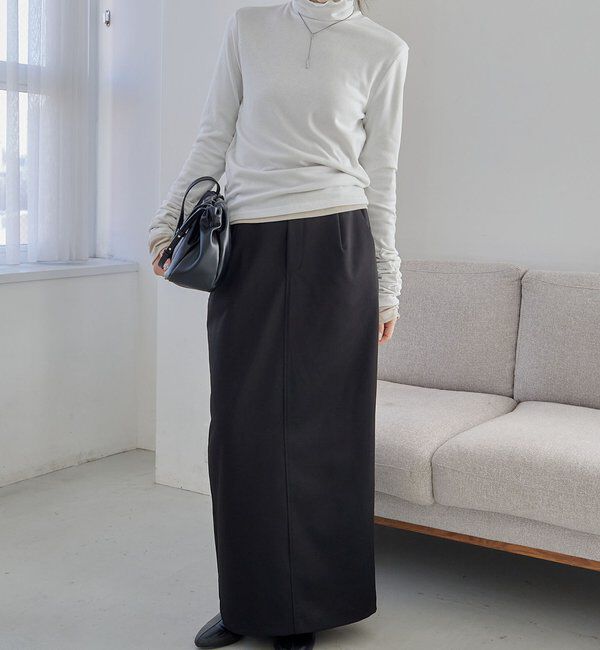  「ハイネック袖ギャザーロンT」|Tシャツ・カットソー|