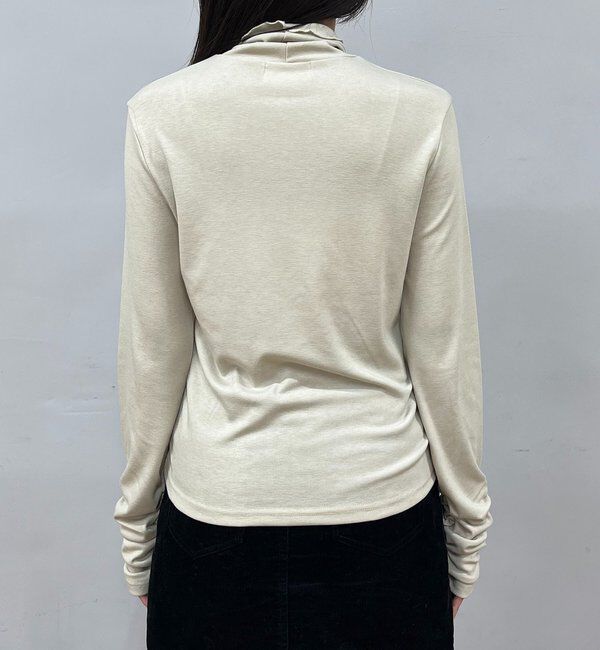  「ハイネック袖ギャザーロンT」|Tシャツ・カットソー|