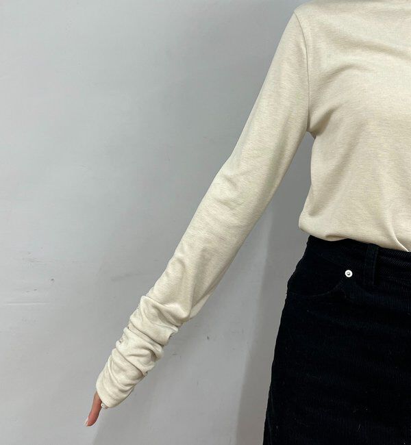  「ハイネック袖ギャザーロンT」|Tシャツ・カットソー|