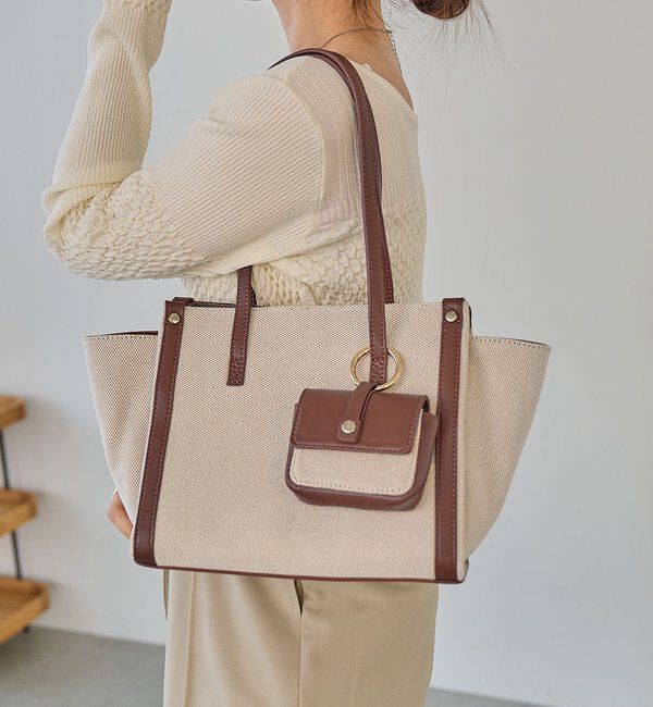  「バイカラートリミングトートバッグ」|トートバッグ|