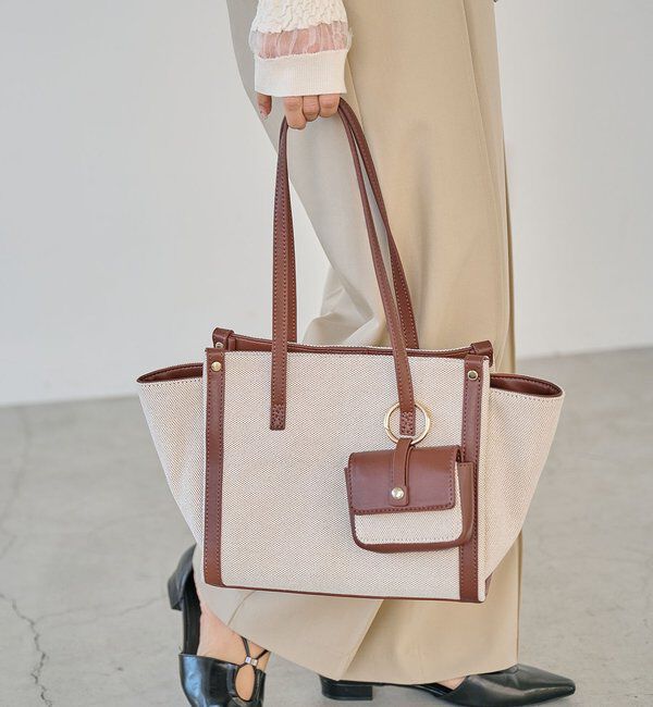  「バイカラートリミングトートバッグ」|トートバッグ|