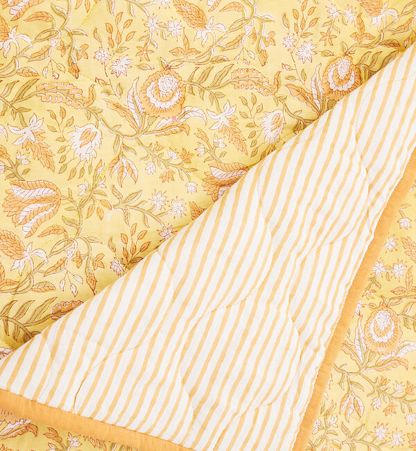 collex「ブロックプリント キルトブランケット 140&times;200」|ブランケット|