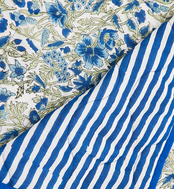 collex「ブロックプリント キルトブランケット 140&times;200」|ブランケット|