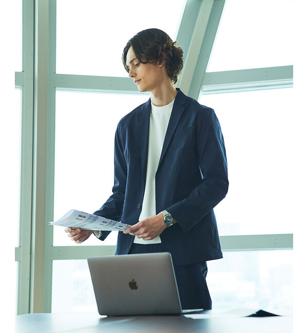 ABAHOUSE「【セットアップ対応】COOL DRYMAX ジャケット」|テーラードジャケット|ネイビー