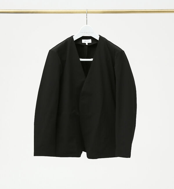 ABAHOUSE「【セットアップ対応】ハンティング ノーカラー カーディガン/ジャケット」|ノーカラージャケット|ブラック