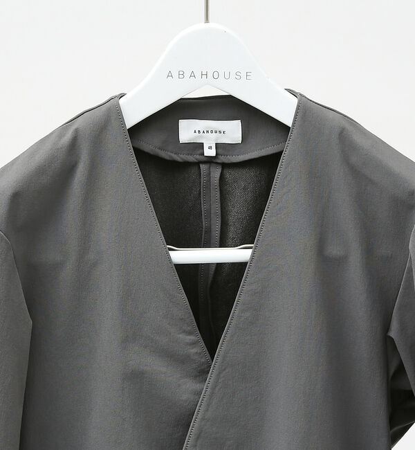 ABAHOUSE「【セットアップ対応】ハンティング ノーカラー カーディガン/ジャケット」|ノーカラージャケット|