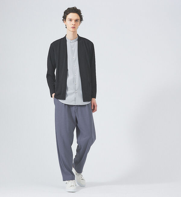 ABAHOUSE「【定番/シアー素材】ストレッチ カノコ ワンボタン カーディガン」|カーディガン|