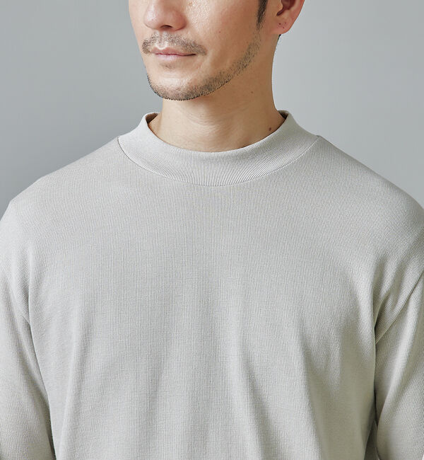 ABAHOUSE「【モックネック】ハリヌキ ストレッチ 長袖 Ｔシャツ」|Tシャツ・カットソー|