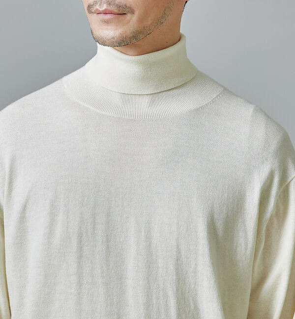 ABAHOUSE「【シルクの様な光沢】カシミヤ　タートルネック ニット」|ニット・セーター|