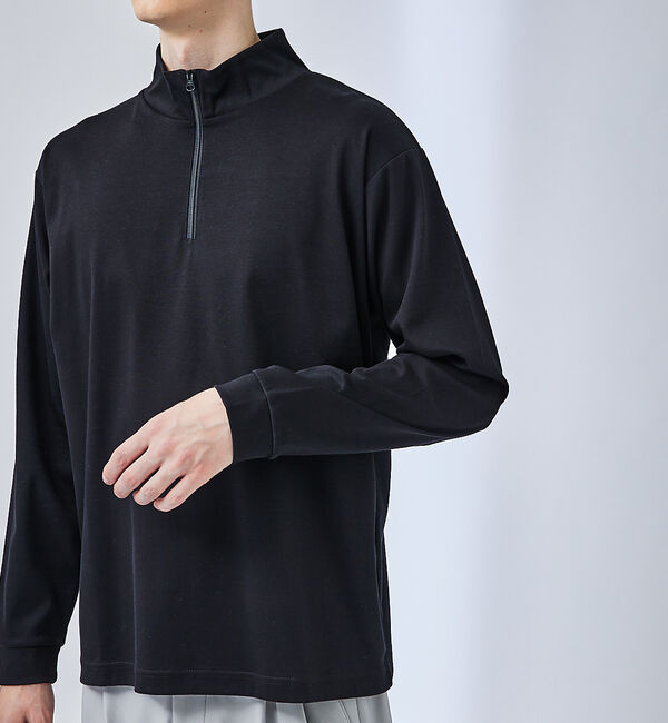 ABAHOUSE「【ハーフジップ】スムース ポンチ ロンT」|Tシャツ・カットソー|
