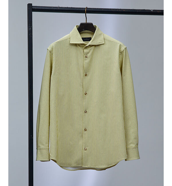 ABAHOUSE「【FLEX SHIRTS / Dry Moment使用】ナロウストライプ シャツ」|シャツ・ブラウス|レモン