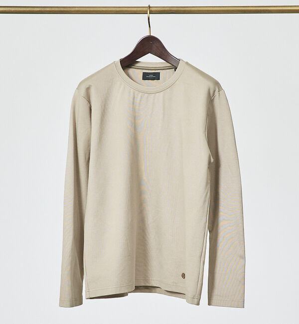 ABAHOUSE「【クルーネック】ECO VERO レーヨンポンチTシャツ / ロンT」|Tシャツ・カットソー|ベージュ