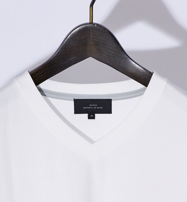 ABAHOUSE「【Vネック】ストレッチ ポンチ 半袖Tシャツ」|Tシャツ・カットソー|