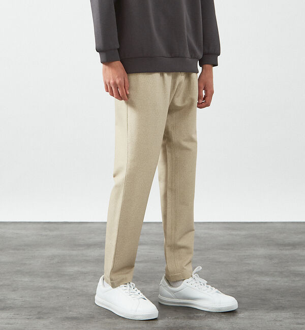ABAHOUSE「【360&deg;ストレッチ】MIXツイル イージーパンツ/ テーパード スラックス」|その他|ベージュ