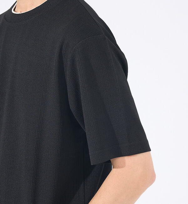 ABAHOUSE「【レイヤード】ストライプ ジャガード 半袖Tシャツ」|Tシャツ・カットソー|