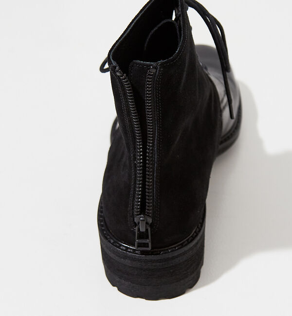 alfredoBANNISTER「【定番】ベロア切替 レースアップブーツ」|ショートブーツ|