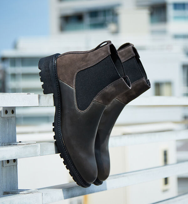 alfredoBANNISTER「ベロア切替 サイドゴアブーツ」|ショートブーツ|