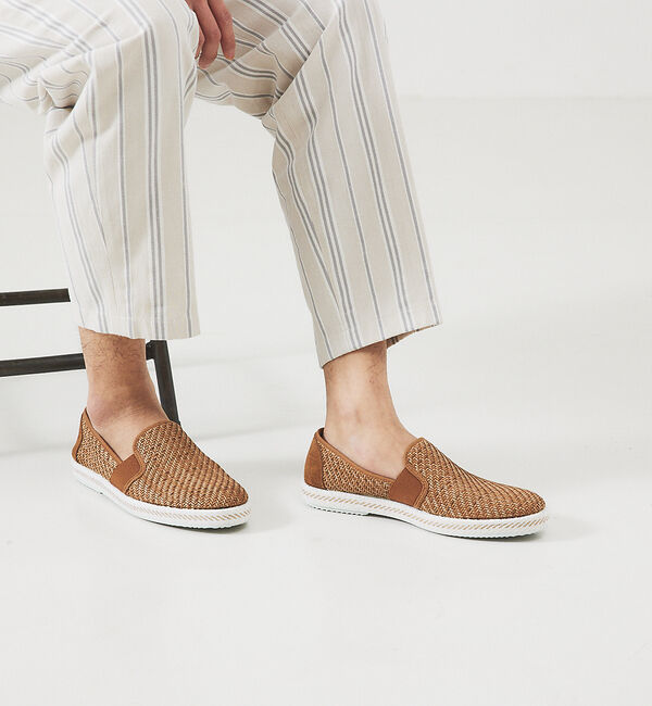 alfredoBANNISTER「【berevere別注】エラスティック サマースリッポン」|スニーカー|ブラウン