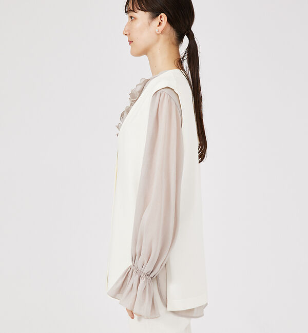 qualite「サイドスリットニットジレ」|ベスト・ジレ|