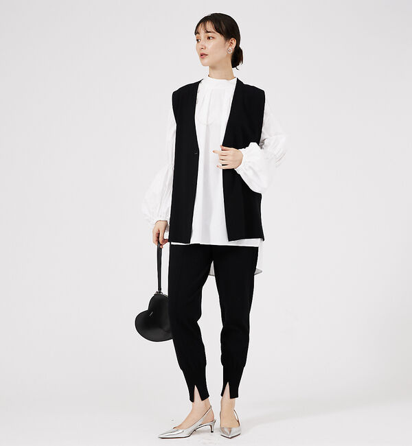 qualite「サイドスリットニットジレ」|ベスト・ジレ|