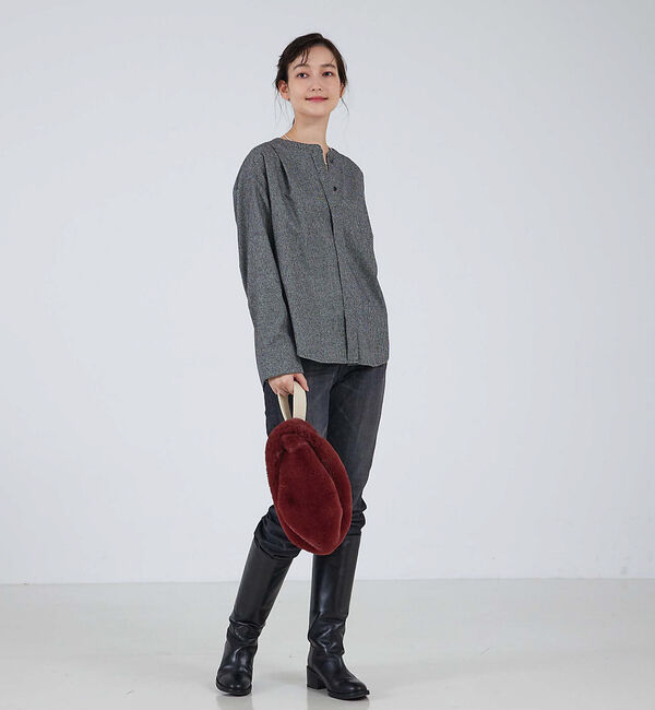 qualite「【セットアップ対応】ウールサキソニーWカフスシャツ」|シャツ・ブラウス|