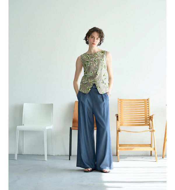 qualite「ブッチャーフラワーノースリーブ」|キャミソール|