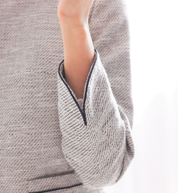 abahouse mavie「綾織ツイードジャケット」|ノーカラージャケット|