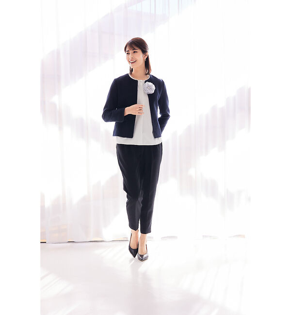 abahouse mavie「綾織ツイードジャケット」|ノーカラージャケット|