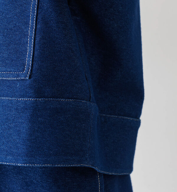 abahouse mavie「ジャージーデニムショートジャケット」|ノーカラージャケット|