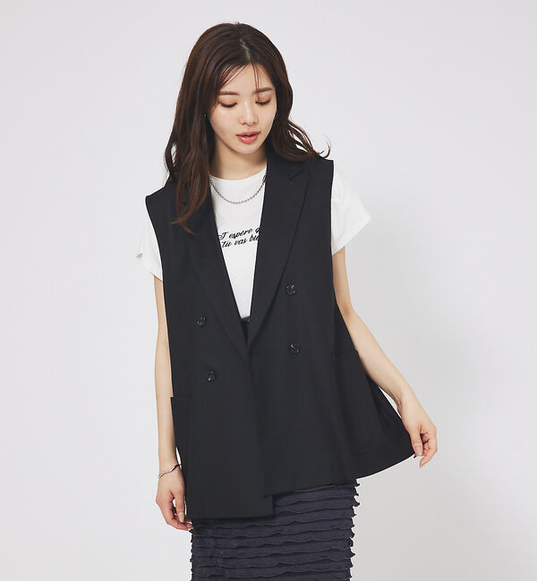 abahouse mavie「【セットアップ対応】リネンライクベスト」|ベスト・ジレ|