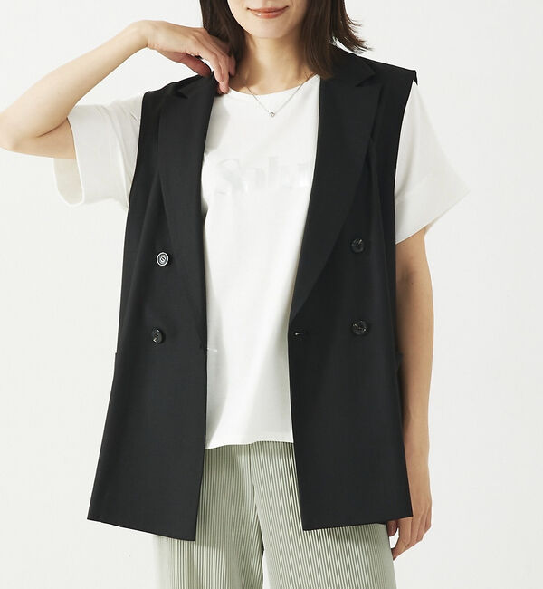 abahouse mavie「【セットアップ対応】リネンライクベスト」|ベスト・ジレ|