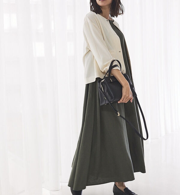 abahouse mavie「【セットアップ対応】クールタッチサテンノーカラージャケット」|ノーカラージャケット|