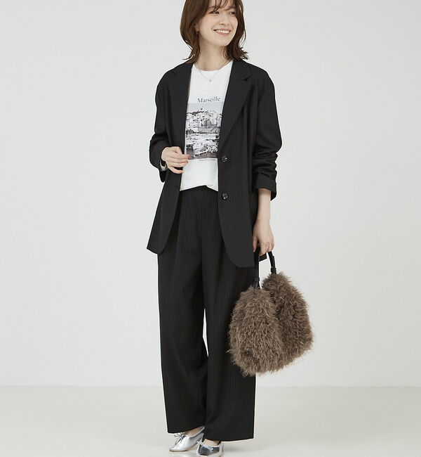 abahouse mavie「【セットアップ対応】ピンストライプ＆無地タックワイドパンツ」|その他|