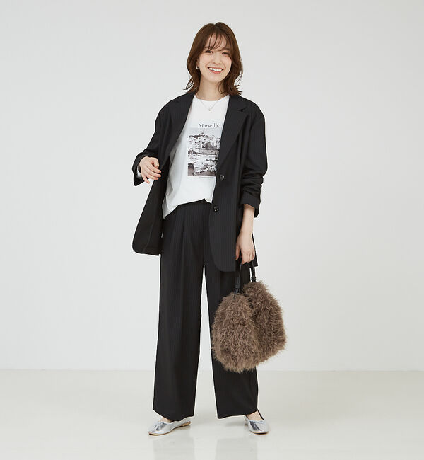 abahouse mavie「【セットアップ対応】ピンストライプ＆無地タックワイドパンツ」|その他|