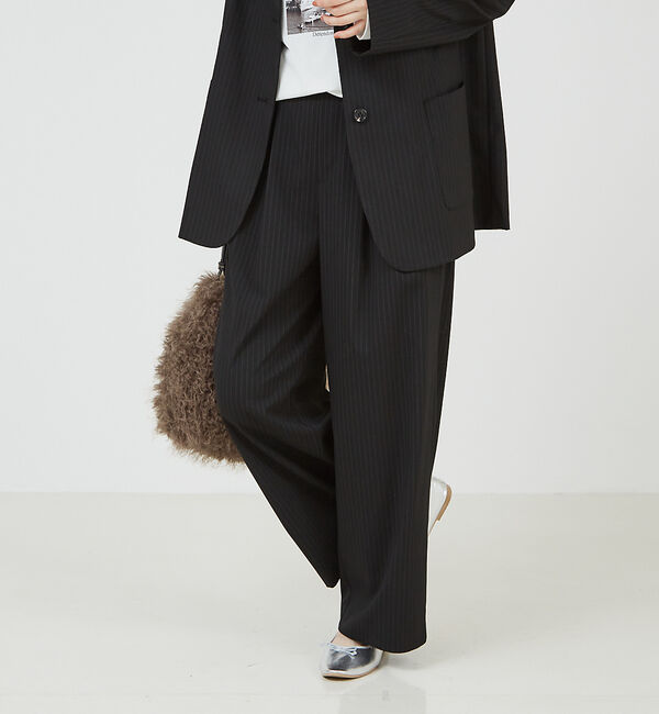 abahouse mavie「【セットアップ対応】ピンストライプ＆無地タックワイドパンツ」|その他|