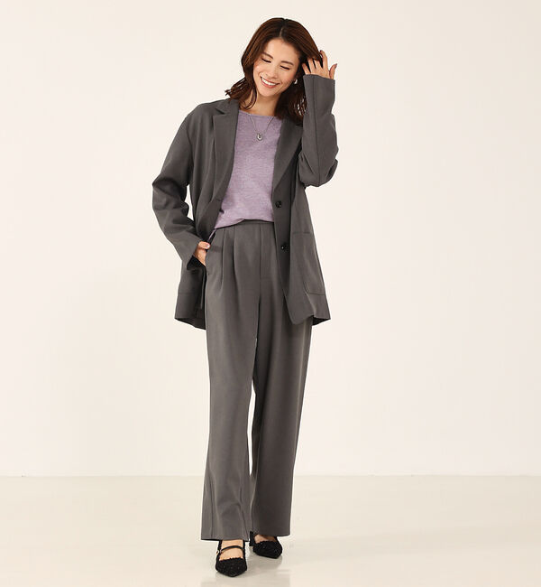 abahouse mavie「【セットアップ対応】ピンストライプ＆無地タックワイドパンツ」|その他|